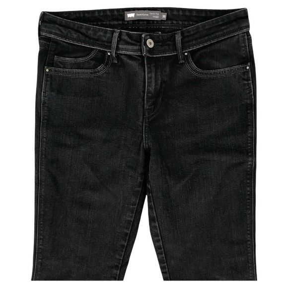 Levis Womens Jeans Black 30 Straight Demi Curve Denim Stretch Classic Rise Adult - Picture 2 of 12